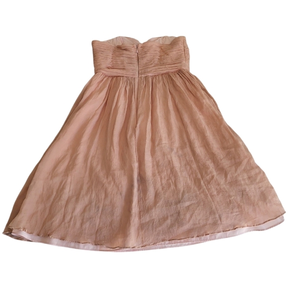 J. Crew Pink Strapless Pleated A-line Dress for Special Events - Size 4 - Picture 2 of 6